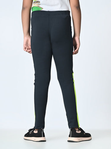 Girls High - Rise Colour - Blocked Ankle length Tights - RueCollections